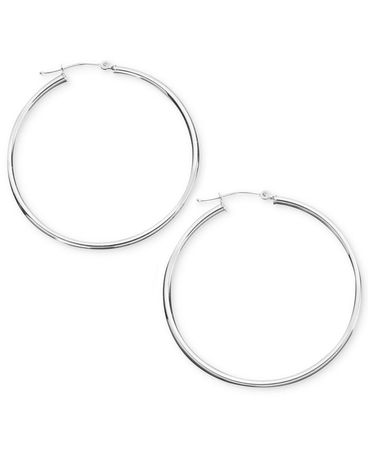 Macy's 14k White Gold Hoop Earrings & Reviews - Earrings - Jewelry & Watches - Macy's