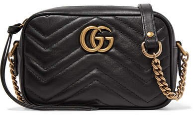 Gg Marmont Camera Mini Quilted Leather Shoulder Bag - Black
