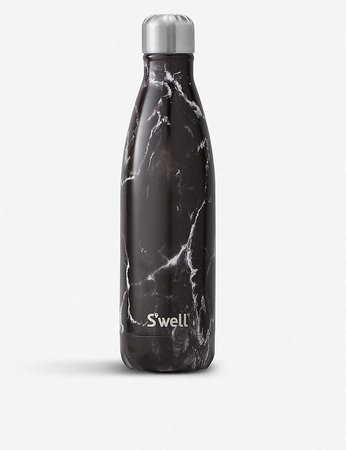 SWELL - Black marble stainless steel water bottle 500ml | Selfridges.com