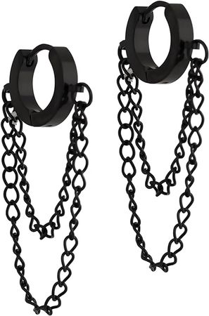 Amazon.com: Sacina Black Chain Earrings, Huggie Hoop Earrings, Black Earrings, Gothic Earrings, Grunge Earrings, Punk Earrings, Christmas Jewelry Gifts for Women: Clothing, Shoes & Jewelry