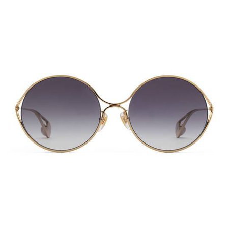 Round-frame metal sunglasses in Gold and silver metal frame | Gucci Women's Round & Oval