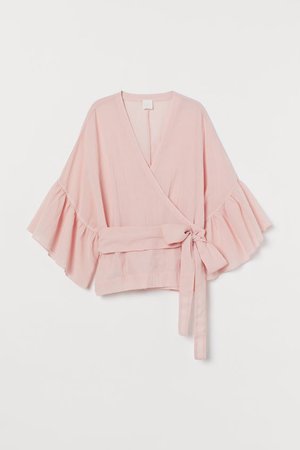 Camicia incrociata in cotone - Rosa cipria - DONNA | H&M IT