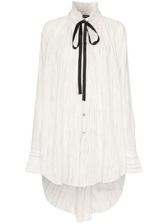 Ann Demeulemeester Ruff neck button down long back shirt $1,878 - Buy Online - Mobile Friendly, Fast Delivery, Price