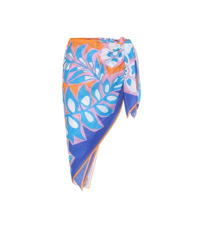 Emilio Pucci Beach - Printed cotton sarong | Mytheresa