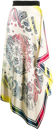 Kaylee bandana-print silk skirt