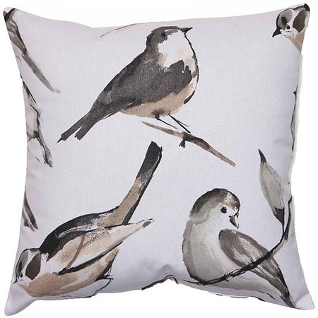 Pillow Perfect Bird Watcher Charcoal Pillow