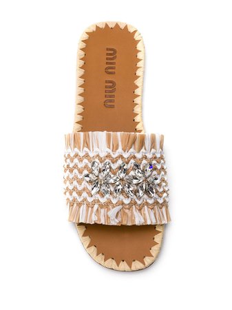 Miu Miu Raffia Braided Sandals - Farfetch