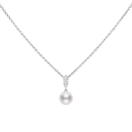 pearl pendant necklace crystals