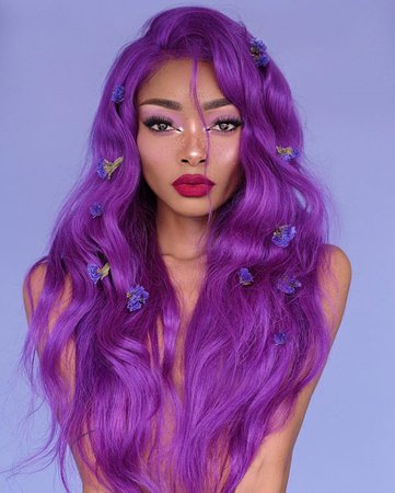 Pinterest - Nyané® Lebajoa on Instagram: “Violet Inches 💜🔮 Eyes: @hudabeauty New Nude eyeshadow palette (lace & daydream 💭) Eyeliner: | Hair and Makeup