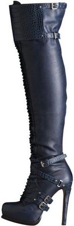black dior knee boots