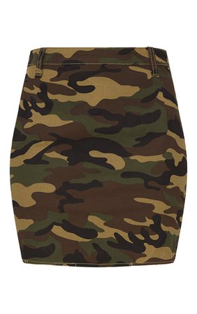 Camouflage Denim Mini Skirt | PrettyLittleThing USA