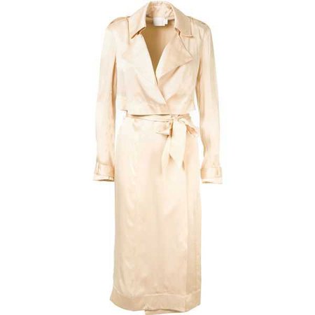 Misha Collection Champagne Silk Trench Coat
