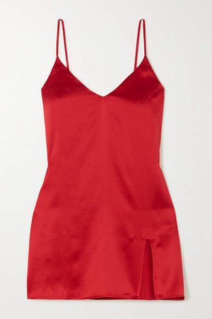 Net Sustain Ballard Silk-satin Mini Dress - Red