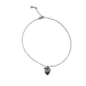 Dior Silver Mini Heart Charm Logo Necklace – Treasures of NYC