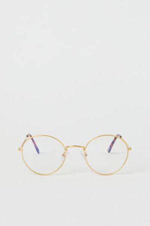 Round Eyeglasses - Gold-colored/transparent - Ladies | H&M US