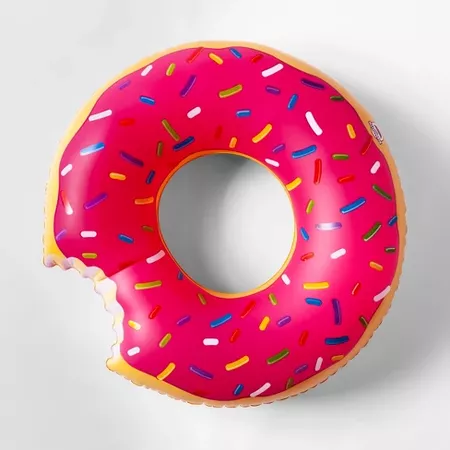 Strawberry Frosted Donut Pool Float Pink - Sun Squad™ : Target
