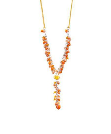 Orange & Silvertone Cluster Lariat Necklace | zulily