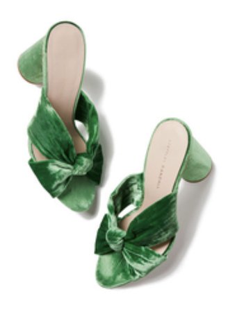 green sandal heels