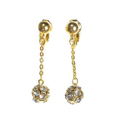 Vintage Diamond Look Rhinestone Drop Statemenent Earrings in Gold Tone - Vintage Meet Modern