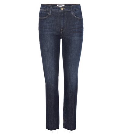Le High Straight Reverse Raw Stagger jeans