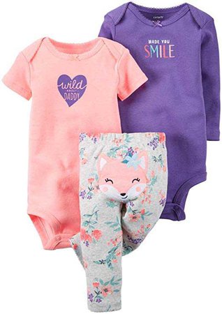 Amazon.com: Carter's Baby Girls' 3 Pc Back Art 126g364: Clothing