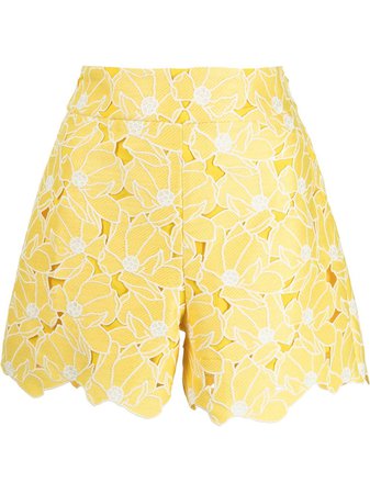Milly Marley floral cut-out shorts