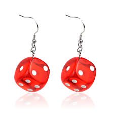 red dice earrings - Google Search