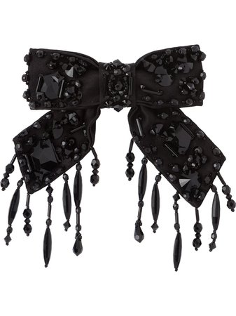 Shop black Miu Miu silk bow hair clip with Express Delivery - Farfetch