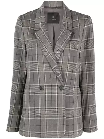 ANINE BING Plaid double-breasted Blazer