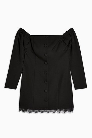 Black Lace Bardot Mini Dress | Topshop