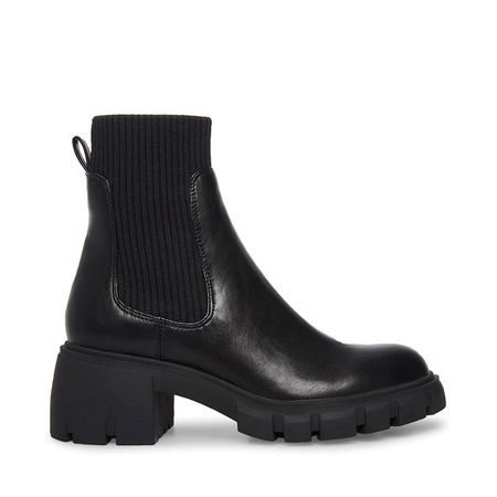 HUTCH Black Ankle Boots for Women | Stacked Block Heel & Lug Sole – Steve Madden