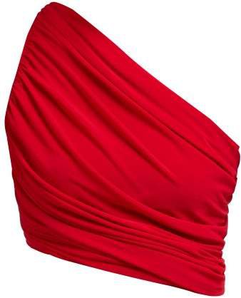 Diana One Shouldered Bikini Top - Womens - Red
