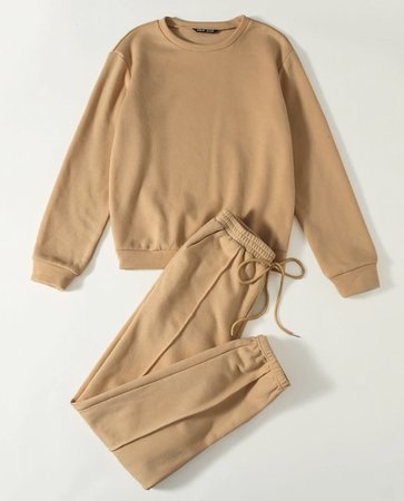 2 piece lounge outfit camel