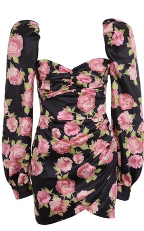 House of CB - Floral puff sleeve dress
