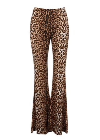 leopard flared pants
