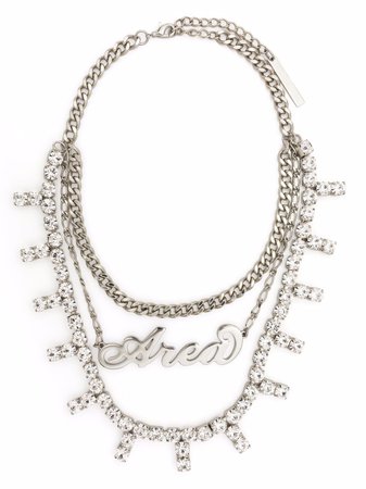 AREA Logo crystal-embellished Necklace - Farfetch