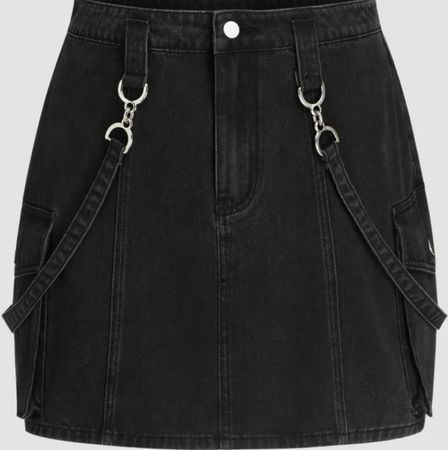 Cider Denim Mini Skirt with Straps