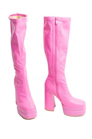 Hot Pink Chunky GoGo Boots