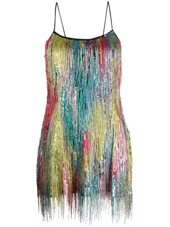 Amen Embroidery Fringe Mini Dress - Farfetch