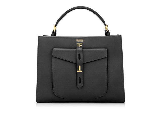 Tom Ford HOLLYWOOD LEATHER T TWIST SMALL TOP HANDLE BAG | TomFord.com