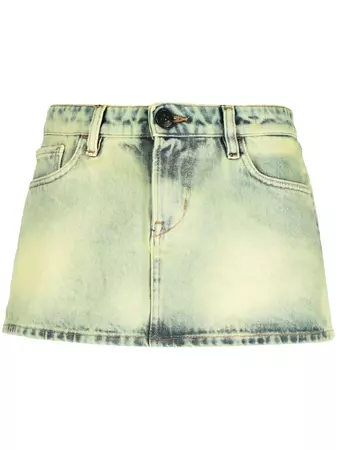 3x1 Stonewashed Denim mini-skirt