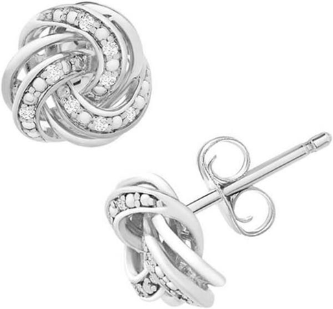 Diamond knot earrings