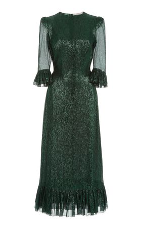 The Falconetti Metallic Chiffon Midi Dress By The Vampire's Wife | Moda Operandi