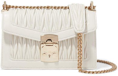 Confidential Matelassé Leather Shoulder Bag - White
