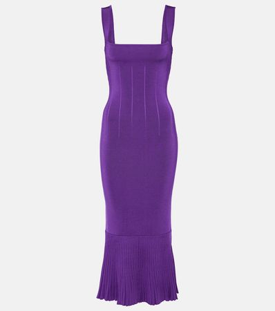 Atalanta Ruffled Midi Dress in Purple - Galvan | Mytheresa