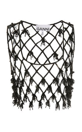 Fishnet Cropped Top By Ganni | Moda Operandi