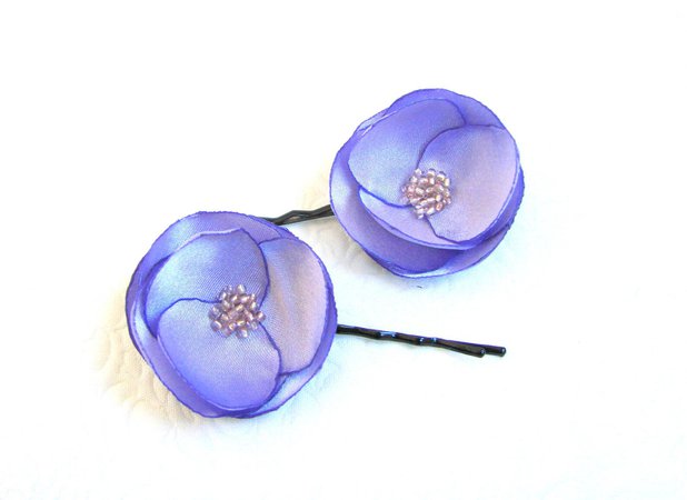 Lavender Hair Pins Purple Wedding Hair Flowers Lavender - Etsy