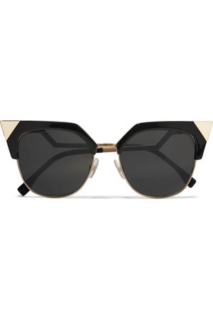 Fendi | Iridia cat-eye gold-tone and acetate sunglasses | NET-A-PORTER.COM