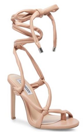 Tan Tied Up Heeled Sandals
