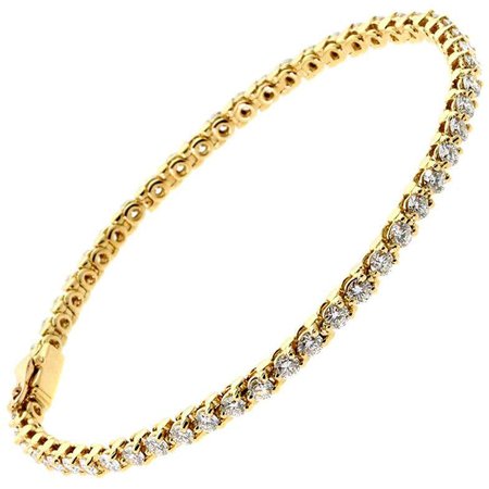 Cartier Diamond Tennis Bracelet Yellow Gold For Sale at 1stdibs